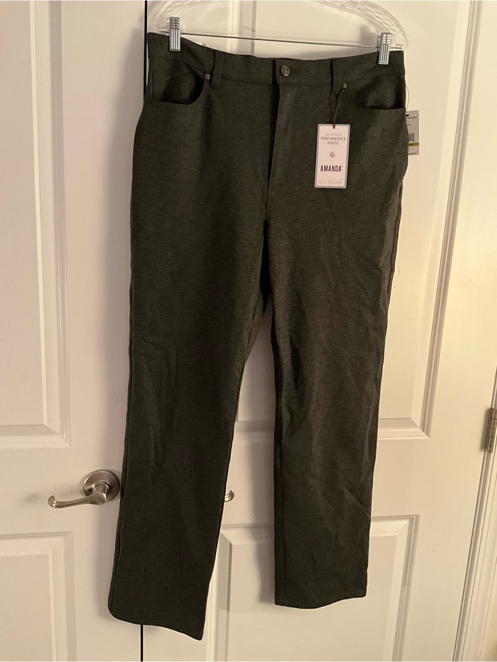 Gloria Vanderbilt Straight-Leg Pants in gray size 24